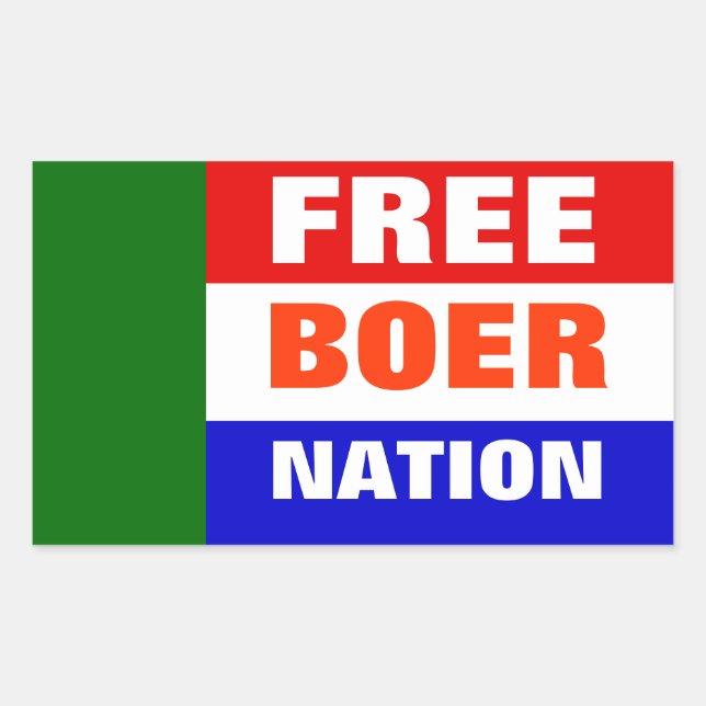STICKER RECTANGULAIRE INDÉPENDANCE DE LA NATION BOER PEOPLE (Devant)