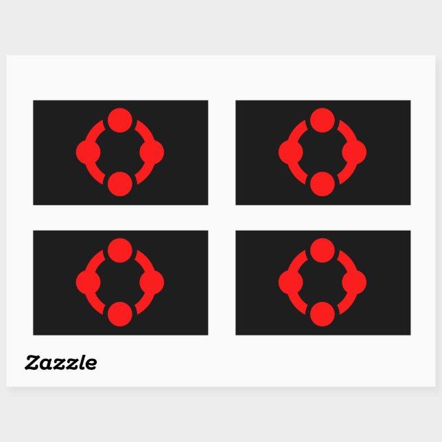 Sticker Rectangulaire Indicateur de la fierté de créneau (noir) (Feuille)