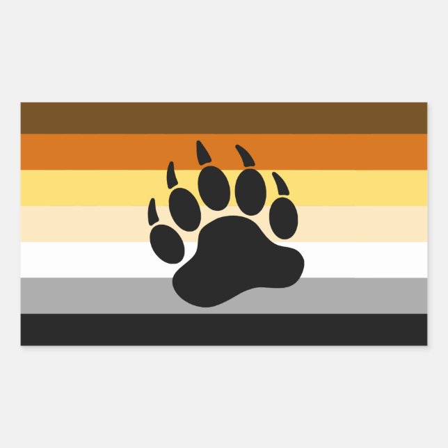 Sticker Rectangulaire Indicateur de la fierté de l'ours (Devant)
