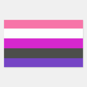 Sticker Rectangulaire Indicateur de la fierté du fluide genderfluide