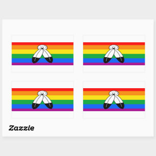 Sticker Rectangulaire Indicateur de la fierté LGBTQ+ bipolaire