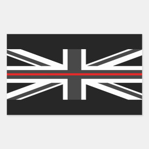 Sticker Rectangulaire Indicateur de la ligne rouge mince Royaume-Uni
