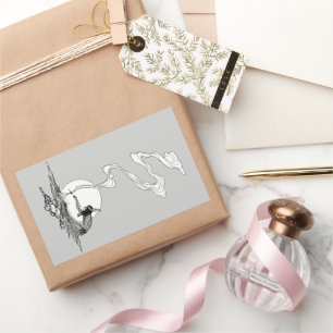 Sticker Rectangulaire Indien dans sa solitude par NC Wyeth Western Vinta