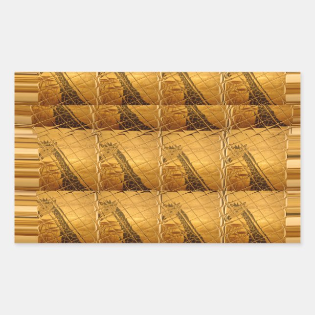 Sticker Rectangulaire Infinie Golden Giraffe Animal Motif Art Imprimer (Devant)
