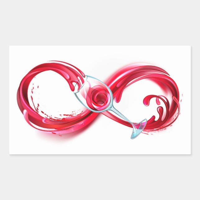Sticker Rectangulaire Infinity with Red Wine (Devant)