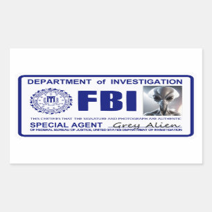 Sticker Rectangulaire Informations d'identification Alien FBI