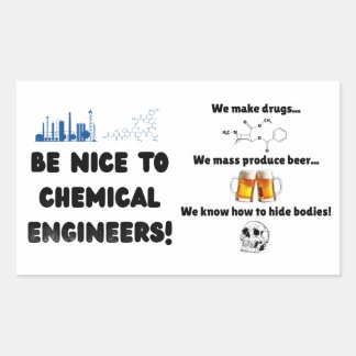 Sticker Rectangulaire Ingénieur chimiste drôle — Soyez gentil avec les C