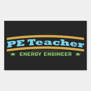 Sticker Rectangulaire Ingénieur d'énergie de PROFESSEUR de PE
