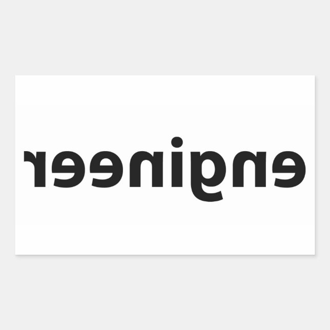 Sticker Rectangulaire Ingénieur inverse (Devant)