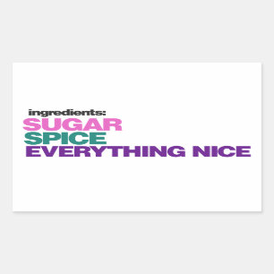Sticker Rectangulaire Ingrédients de fille