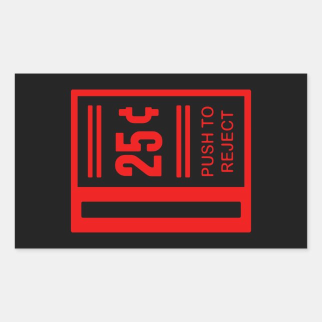 Sticker Rectangulaire Insérer Une Pièce Pour Jouer Jeu Vidéo Arcade (Devant)