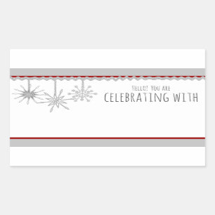 Sticker Rectangulaire Insigne du nom du flocon de neige