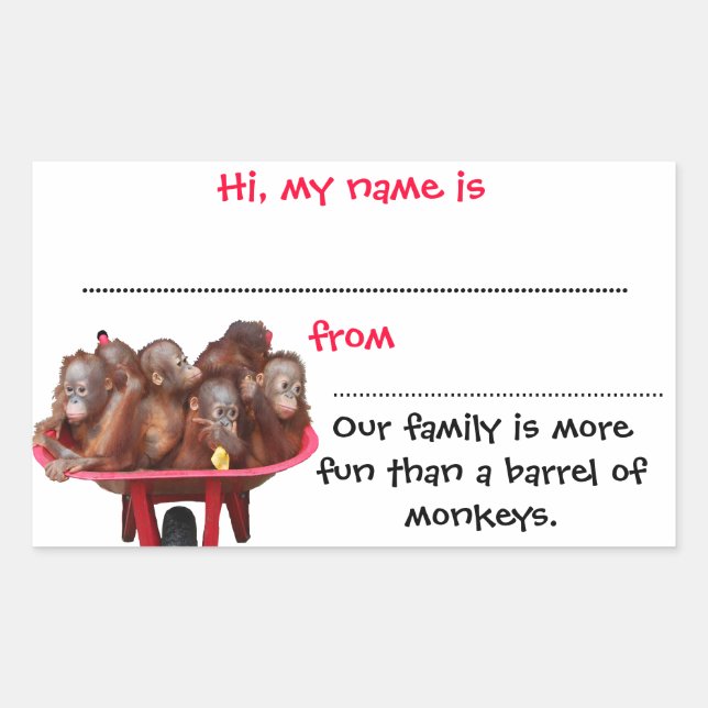 Sticker Rectangulaire Insignes de nom à coller pour les réunions (Devant)