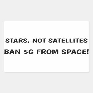 Sticker Rectangulaire Interdiction 5G d'autocollant de l'espace