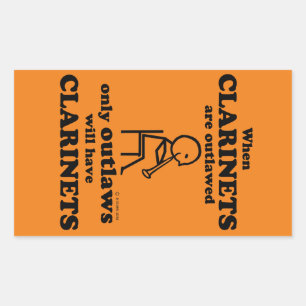 Sticker rectangulaire interdit aux Clarinets