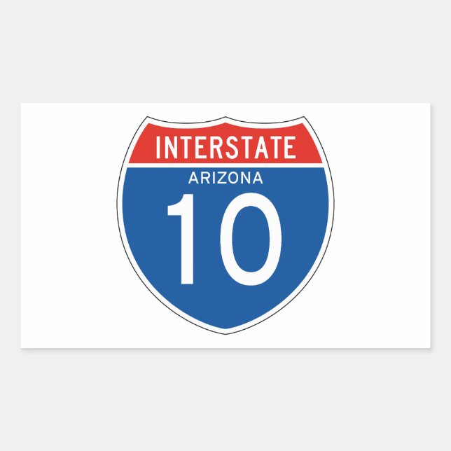 Sticker Rectangulaire Interstate Sign 10 - Arizona (Devant)
