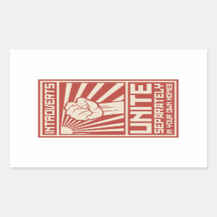 Sticker Rectangulaire Introverts unissent séparément dans vos propres