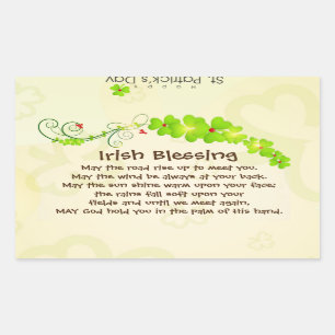 Sticker Rectangulaire Irish Blessing, que la route monte pour vous renco