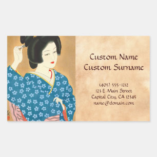 Sticker Rectangulaire Ishida Waka Printemps Sentiment femme japonaise