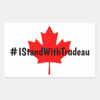 Sticker Rectangulaire #IStandWithTrudeau Hashtag Trudeau Libéraux Canada