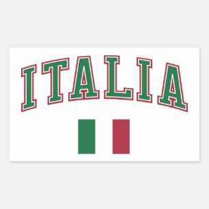 Sticker Rectangulaire Italie + Drapeau