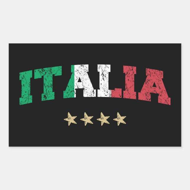 Sticker Rectangulaire Italie maillot de football Fan drapeau italien (Devant)
