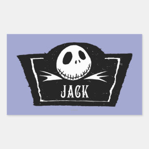 Sticker Rectangulaire Jack Skellington   Tête