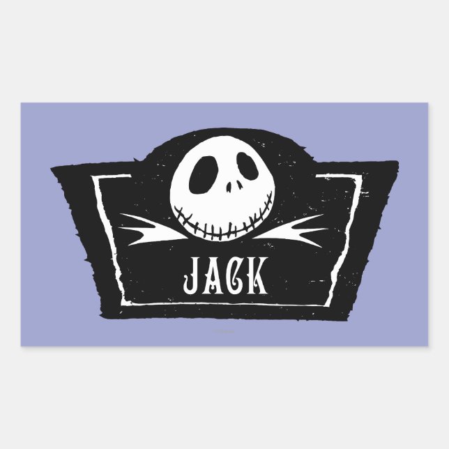 Sticker Rectangulaire Jack Skellington | Tête (Devant)