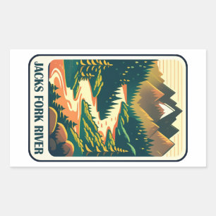 Sticker Rectangulaire Jacks Fork River Missouri Colors