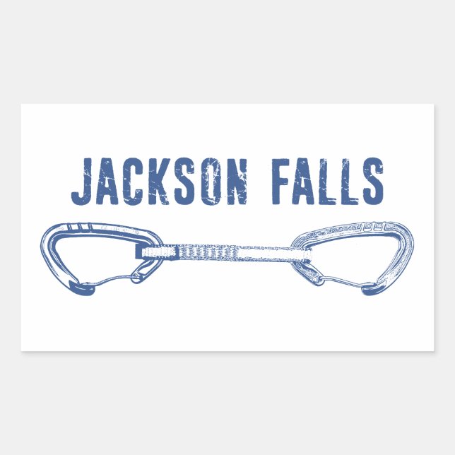 Sticker Rectangulaire Jackson Falls Illinois Rock Escalade (Devant)