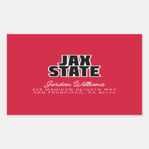 Sticker Rectangulaire Jacksonville State University JAX STATE Bold Text