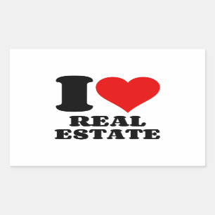STICKER RECTANGULAIRE J'ADORE L'IMMOBILIER
