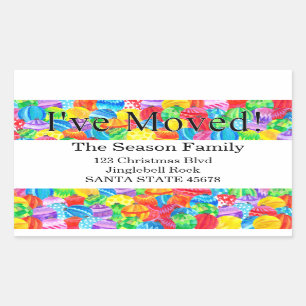 Sticker Rectangulaire J'ai Déplacé l'autocollant à l'aquarelle peinte à 