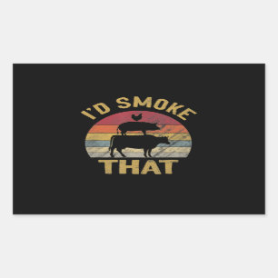 Sticker Rectangulaire J'Ai Fumé Que BBQ Viande Fumeur Grill Cadeau