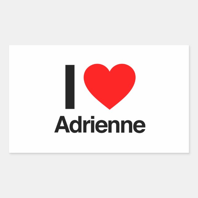 Sticker Rectangulaire j'aime adrienne (Devant)