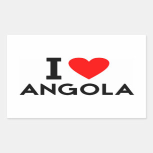 Sticker Rectangulaire j'aime Angola pays nation symbole du coeur