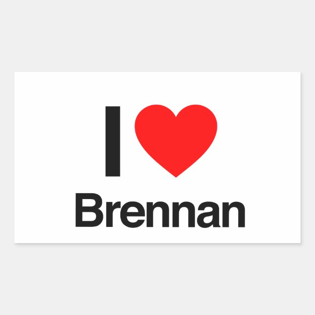 Sticker Rectangulaire j'aime brennan (Devant)