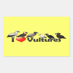 Sticker Rectangulaire J'aime des vautours (l'Eurasie)