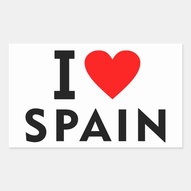 Sticker Rectangulaire J'aime Espagne pays comme voyage de coeur tourisme (Devant)