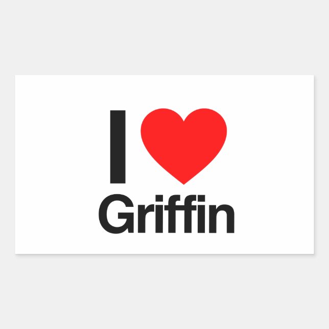 Sticker Rectangulaire j'aime griffin (Devant)