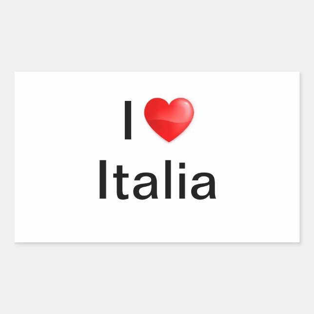 Sticker Rectangulaire J'aime Italia (Devant)