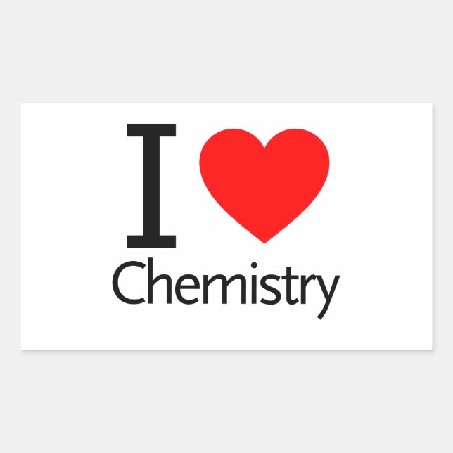 Sticker Rectangulaire J'aime la chimie (Devant)