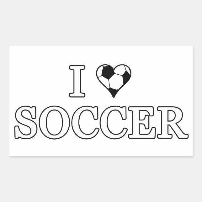 Sticker Rectangulaire J'Aime Le Football (Devant)