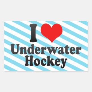 Sticker Rectangulaire J'aime le hockey sous-marin