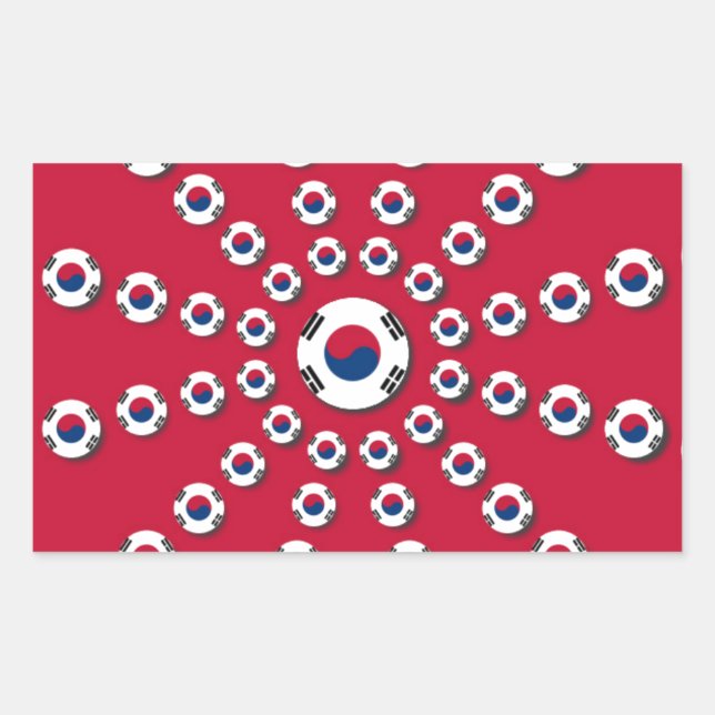 Sticker Rectangulaire J'aime le rouge (Devant)