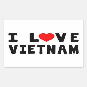 Sticker Rectangulaire J'aime le Vietnam