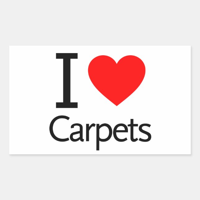 Sticker Rectangulaire J'aime les tapis (Devant)