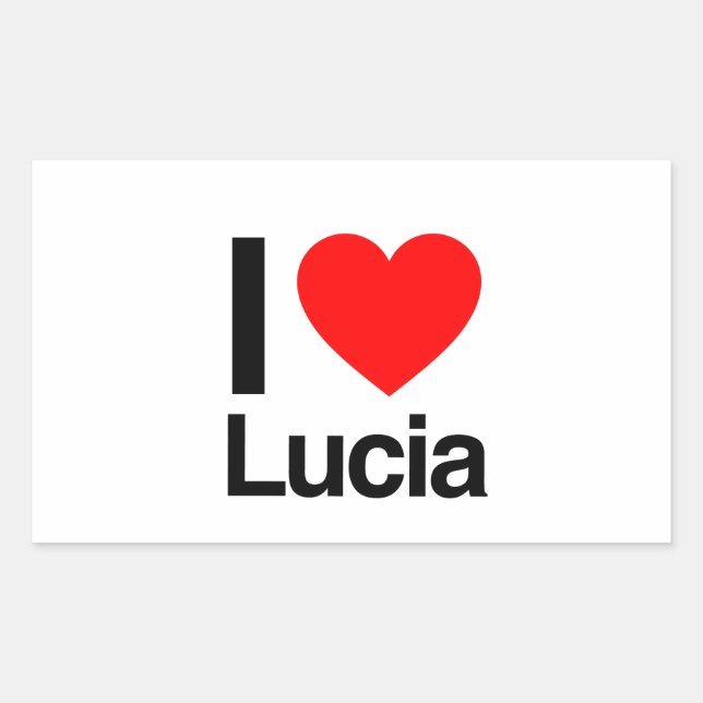 Sticker Rectangulaire j'aime lucia (Devant)