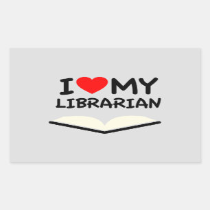 Sticker Rectangulaire J'aime ma bibliothécaire