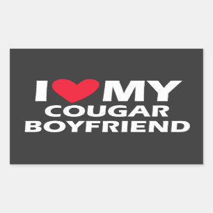 Sticker Rectangulaire J'Aime Mon Cougar Boyfriend